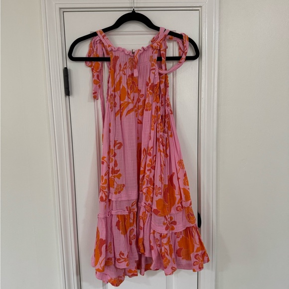 Free People Pink and Orange Smocked Top - Picture 6 of 6